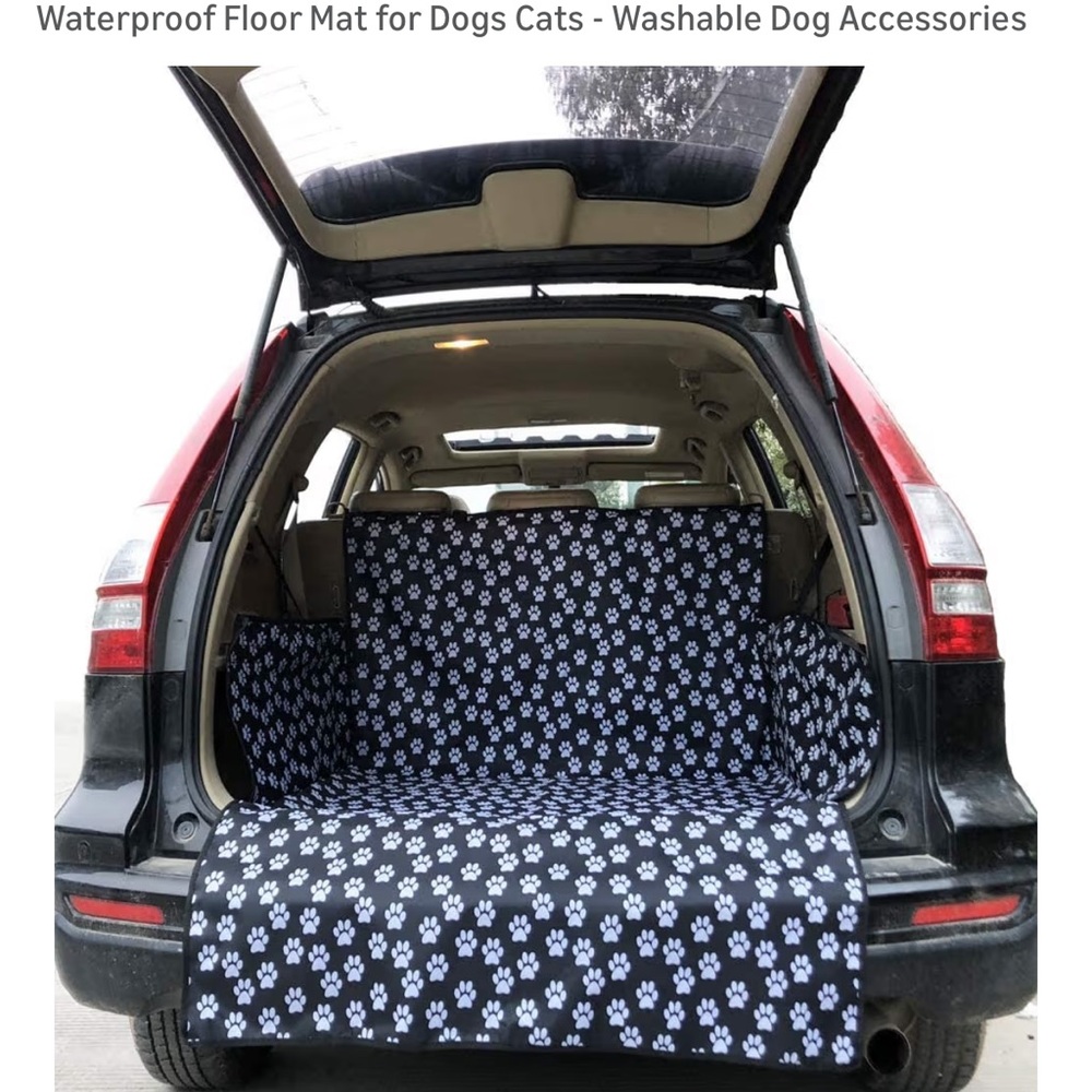Waterproof Pet Car Floor Mat with Paw Prints